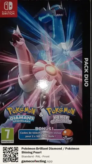 Pokémon Brilliant Diamond / Pokémon Shining Pearl Nintendo Switch, PAL box front