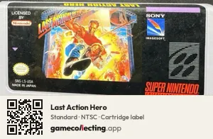 Last Action Hero Super Nintendo Entertainment System, NTSC cartridge label