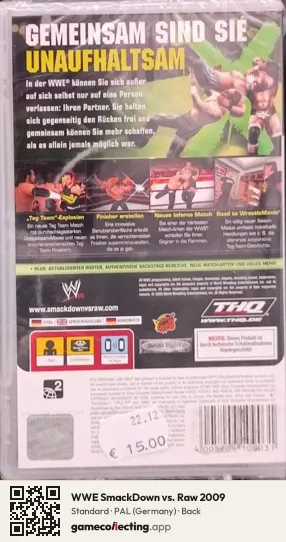 WWE SmackDown vs. Raw 2009 PlayStation Portable, Germany box back