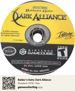Baldur's Gate: Dark Alliance Nintendo GameCube, NTSC disc