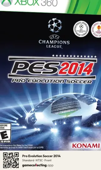 Pro Evolution Soccer 2014 Xbox 360, NTSC box front
