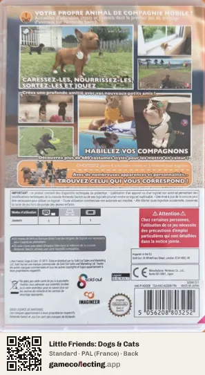 Little Friends: Dogs & Cats Nintendo Switch, France box back
