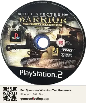 Full Spectrum Warrior: Ten Hammers PlayStation 2, PAL disc