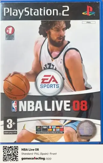 NBA Live 08 PlayStation 2, Spain box front