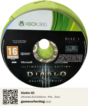 Diablo III Xbox 360, PAL disc