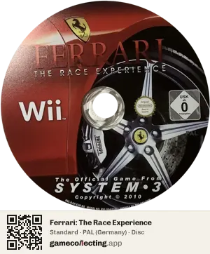 Ferrari: The Race Experience Nintendo Wii, PAL disc