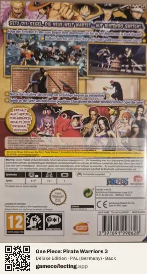 One Piece: Pirate Warriors 3 Nintendo Switch, Germany box back