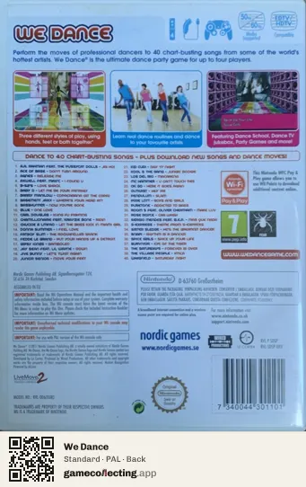 We Dance Nintendo Wii, PAL box back