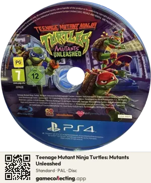 Teenage Mutant Ninja Turtles: Mutants Unleashed PlayStation 4, PAL disc