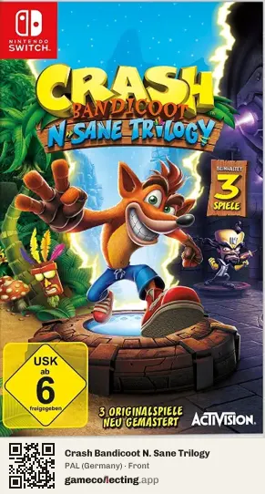 Crash Bandicoot N. Sane Trilogy Nintendo Switch, Germany box front