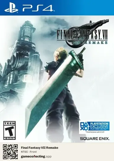 Final Fantasy VII Remake PlayStation 4, NTSC box front