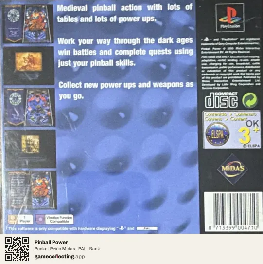 Pinball Power PlayStation, PAL box back