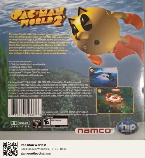 Pac-Man World 2 Computer, NTSC box back