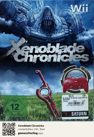 Xenoblade Chronicles Nintendo Wii, PAL box back