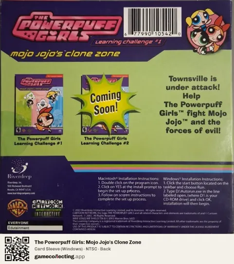The Powerpuff Girls: Mojo Jojo's Clone Zone Computer, NTSC box back