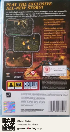 Ghost Rider PlayStation Portable, PAL box back