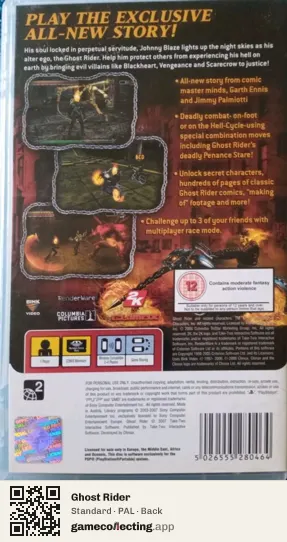 Ghost Rider PlayStation Portable, PAL box back