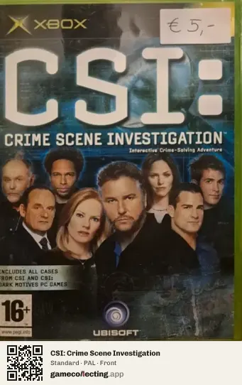 CSI: Crime Scene Investigation Xbox, PAL box front