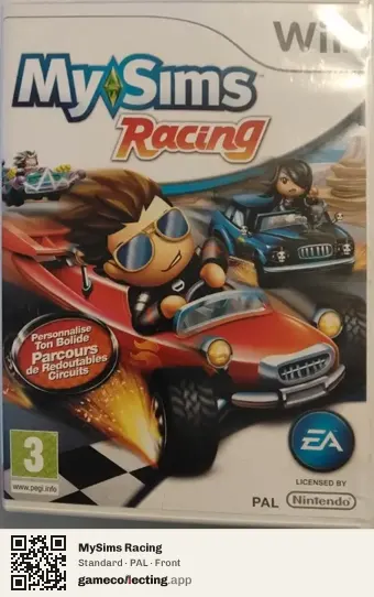 MySims Racing Nintendo Wii, PAL box front