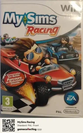 MySims Racing Nintendo Wii, PAL box front
