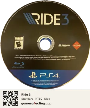 Ride 3 PlayStation 4, NTSC disc