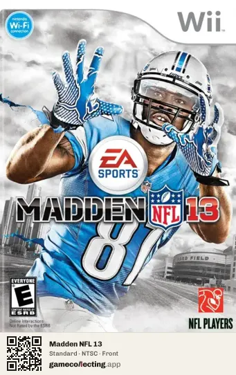 Madden NFL 13 Nintendo Wii, NTSC box front
