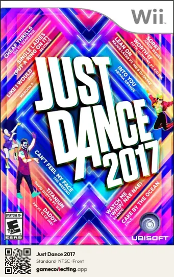 Just Dance 2017 Nintendo Wii, NTSC box front