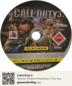 Call of Duty 3 PlayStation 3, PAL disc