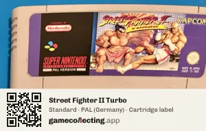 Street Fighter II Turbo Super Nintendo Entertainment System, PAL cartridge label