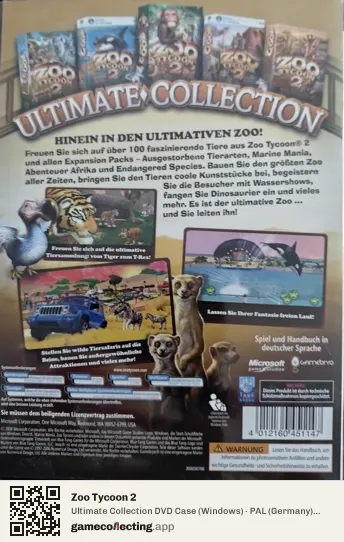 Zoo Tycoon 2 Computer, Germany box back