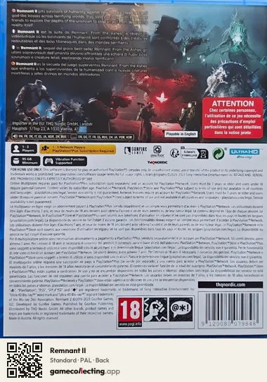 Remnant II PlayStation 5, PAL box back