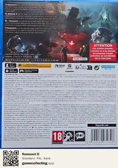 Remnant II PlayStation 5, PAL box back
