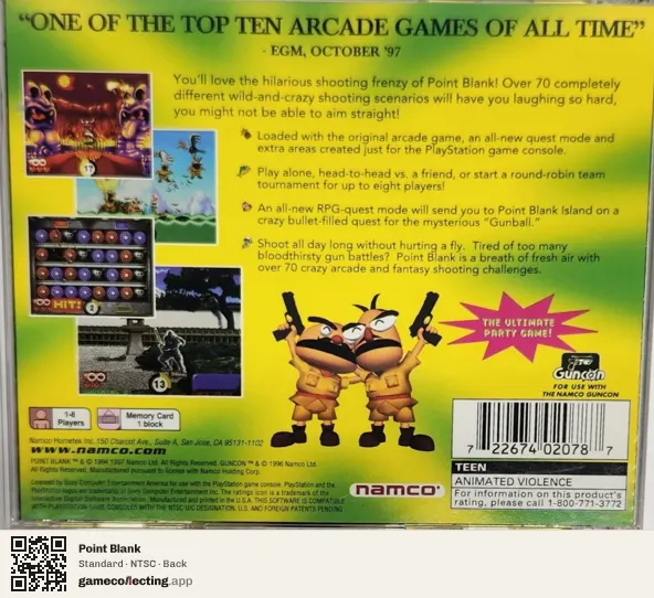 Point Blank PlayStation, NTSC box back
