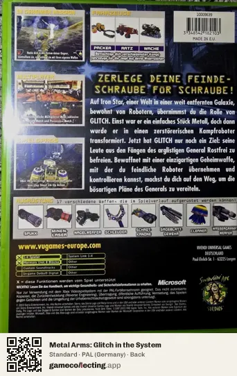 Metal Arms: Glitch in the System Xbox, Germany box back