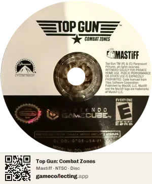 Top Gun: Combat Zones Nintendo GameCube, NTSC disc