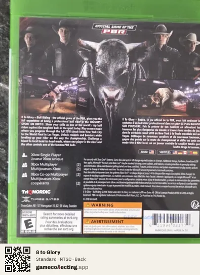 8 to Glory Xbox One, NTSC box back