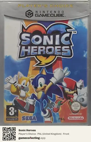 Sonic Heroes Nintendo GameCube, United Kingdom box front