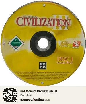 Sid Meier's Civilization III Computer, PAL disc