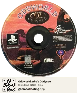 Oddworld: Abe's Oddysee PlayStation, NTSC disc