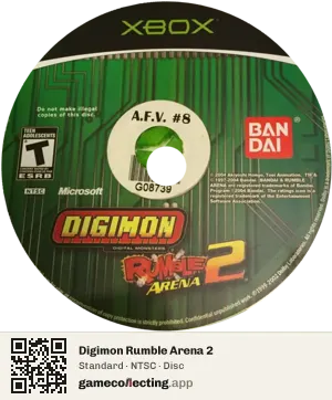 Digimon Rumble Arena 2 Xbox, NTSC disc