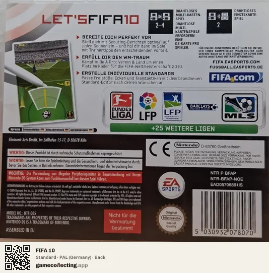 FIFA 10 Nintendo DS, Germany box back