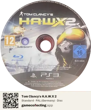 Tom Clancy's H.A.W.X 2 PlayStation 3, PAL disc