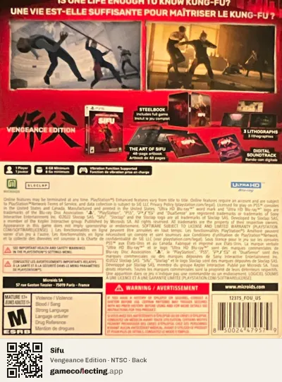 Sifu PlayStation 5, NTSC box back