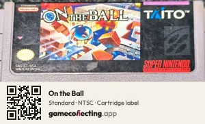 On the Ball Super Nintendo Entertainment System, NTSC cartridge label