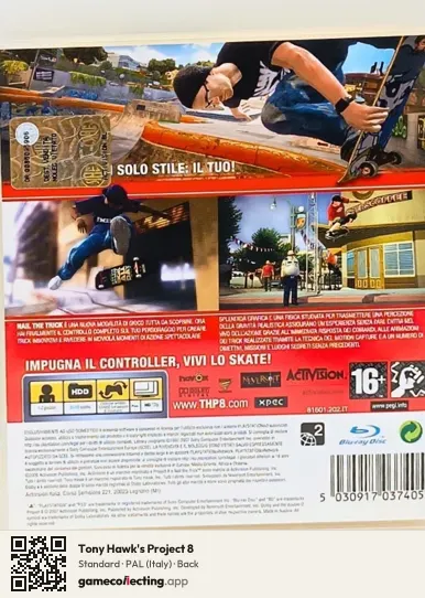 Tony Hawk's Project 8 PlayStation 3, Italy box back