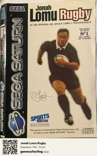 Jonah Lomu Rugby Sega Saturn, PAL box front