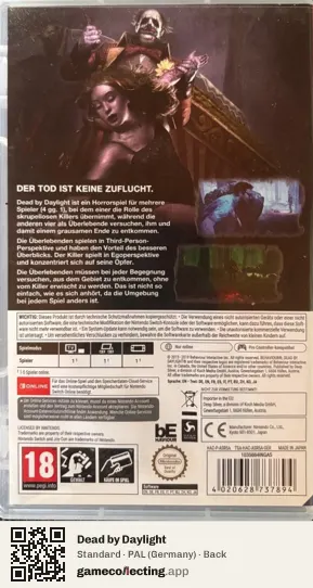 Dead by Daylight Nintendo Switch, Germany box back