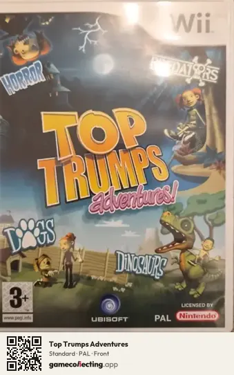Top Trumps Adventures Nintendo Wii, PAL box front