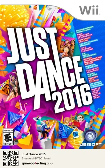 Just Dance 2016 Nintendo Wii, NTSC box front