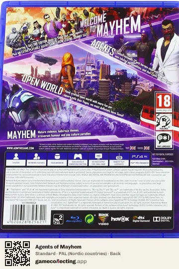 Agents of Mayhem PlayStation 4, Nordic countries box back